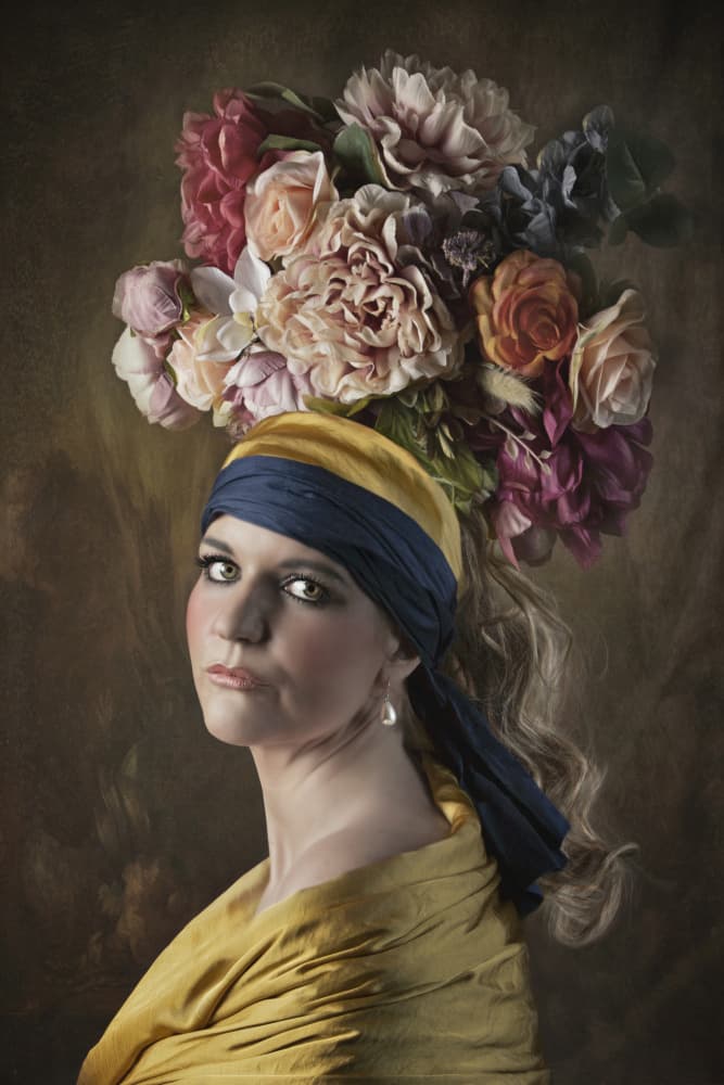 Elegant Floral Portrait by Carola Kayen-Mouthaan — canvas wall art