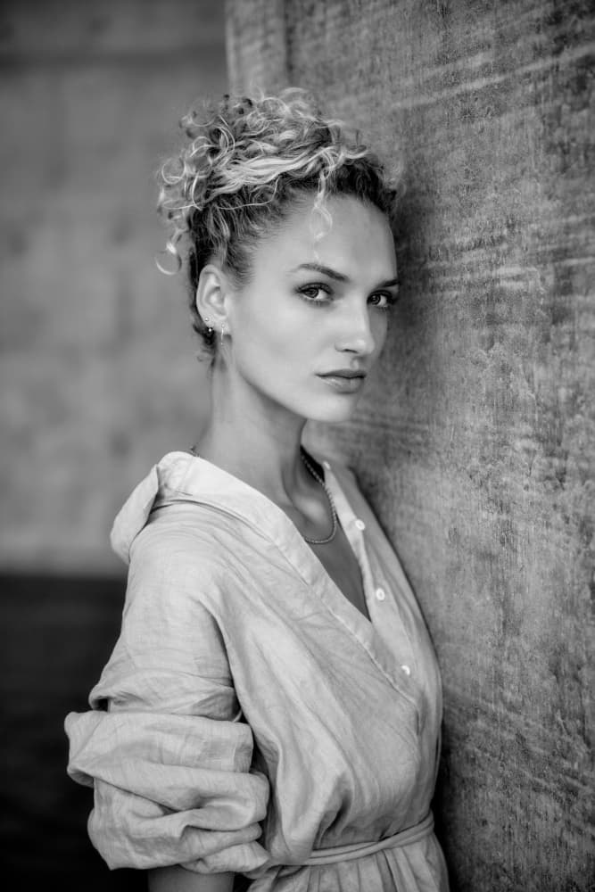 Elegant Woman in Monochrome by Ashley Sowter — canvas wall art