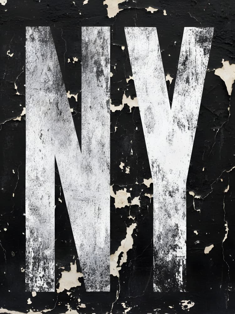 NY Grunge Letters by HUGO — canvas wall art