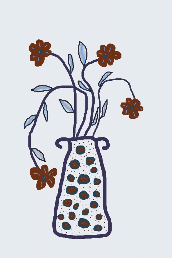 Whimsical Floral Vase by Christina Sillen — canvas wall art