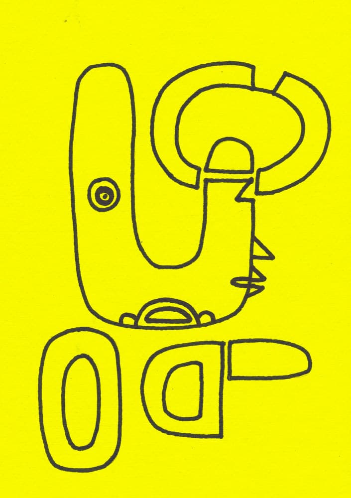 Abstract Yellow Doodles by Santhosh ch — canvas wall art