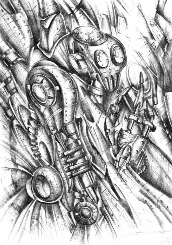 Steampunk Mechanical Figure by Kulik — canvas wall art