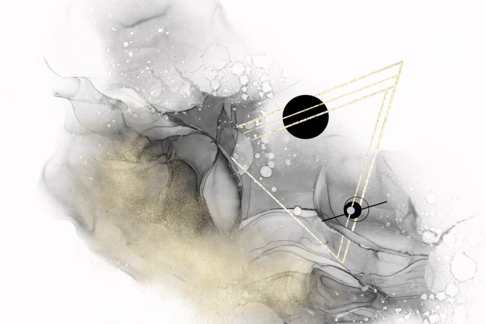 Fluid Gold Geometry by Melanie Viola — canvas wall art