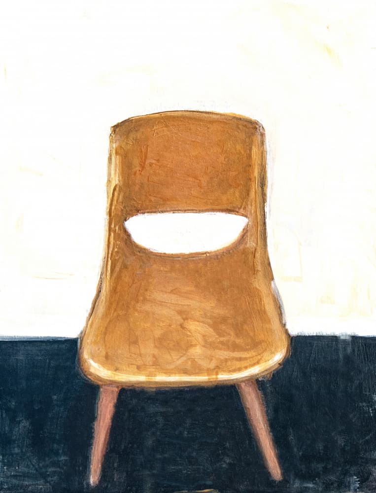 Mid Century Brown Chair by Claire Lerner — canvas wall art
