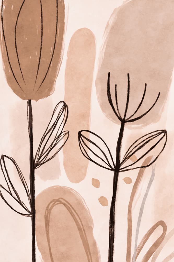 Earthy Abstract Flowers by Andrea Haase — canvas wall art