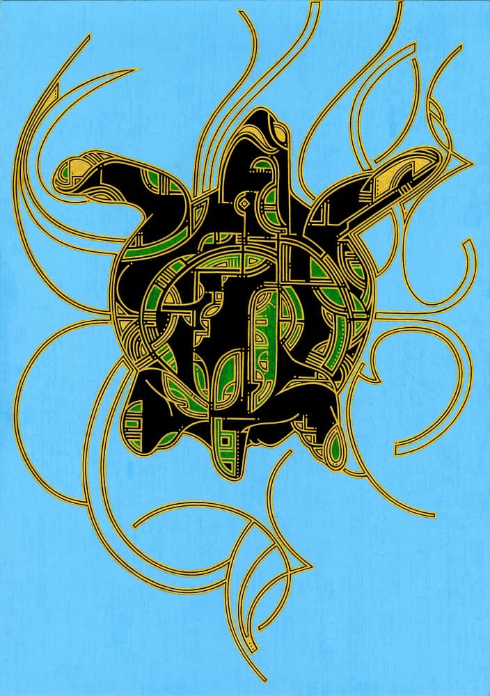Tribal Sea Turtle by Iona Gilburt — canvas wall art