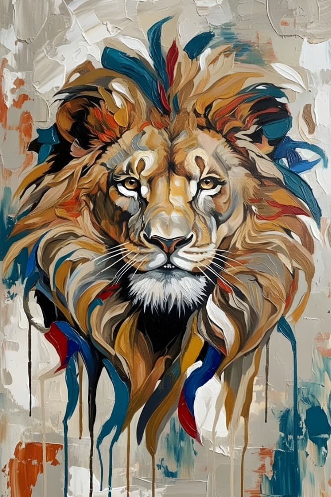 Majestic Abstract Lion by HUGO — canvas wall art