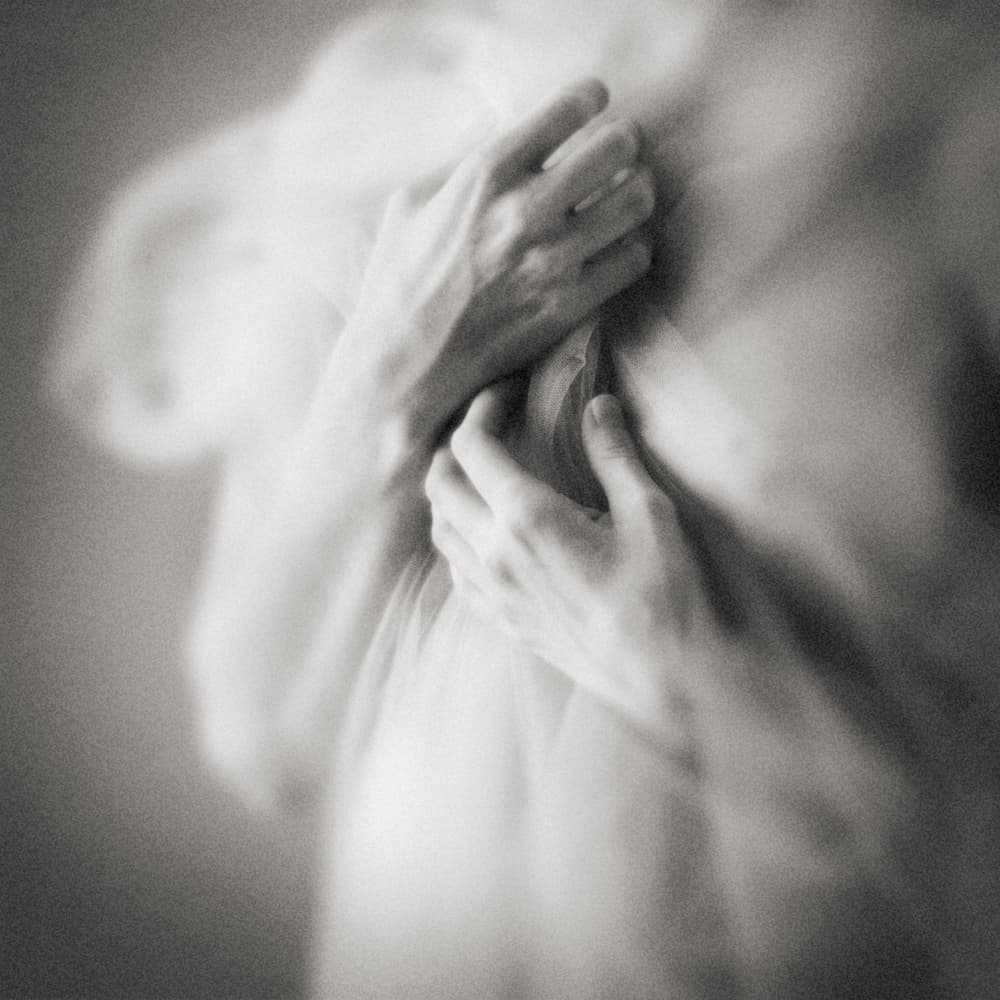Ethereal Hands Embracing Fabric by Mel Brackstone — canvas wall art