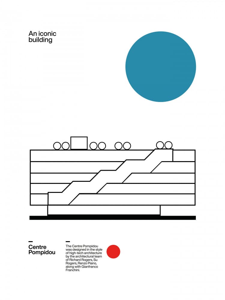 Centre Pompidou Minimalist by David Vineïs — canvas wall art