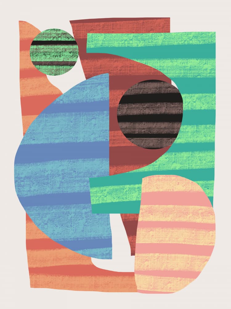 Vibrant Abstract Geometry by Little Dean — canvas wall art