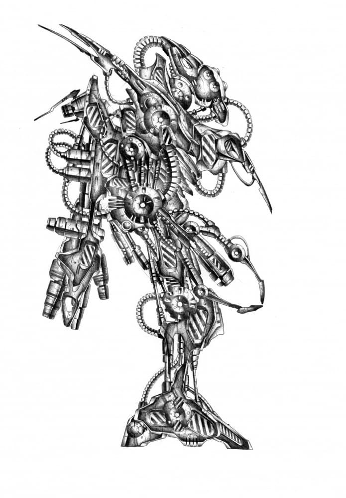 Intricate Cyborg Machine by Kulik — canvas wall art