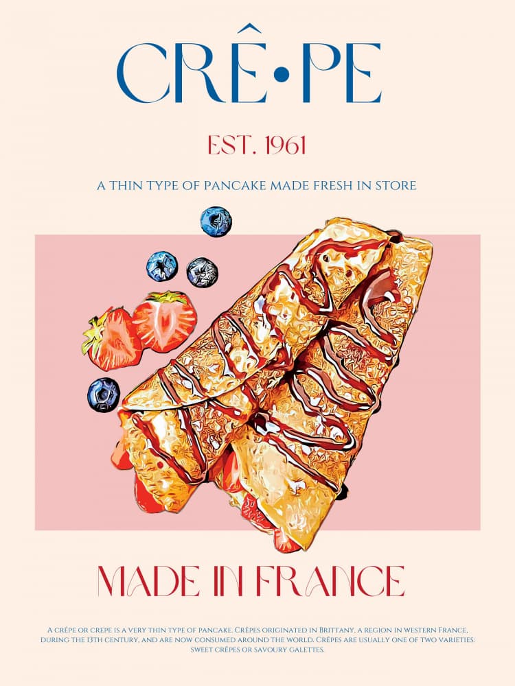 Sweet French Crepes by Nazma Khokhar — canvas wall art