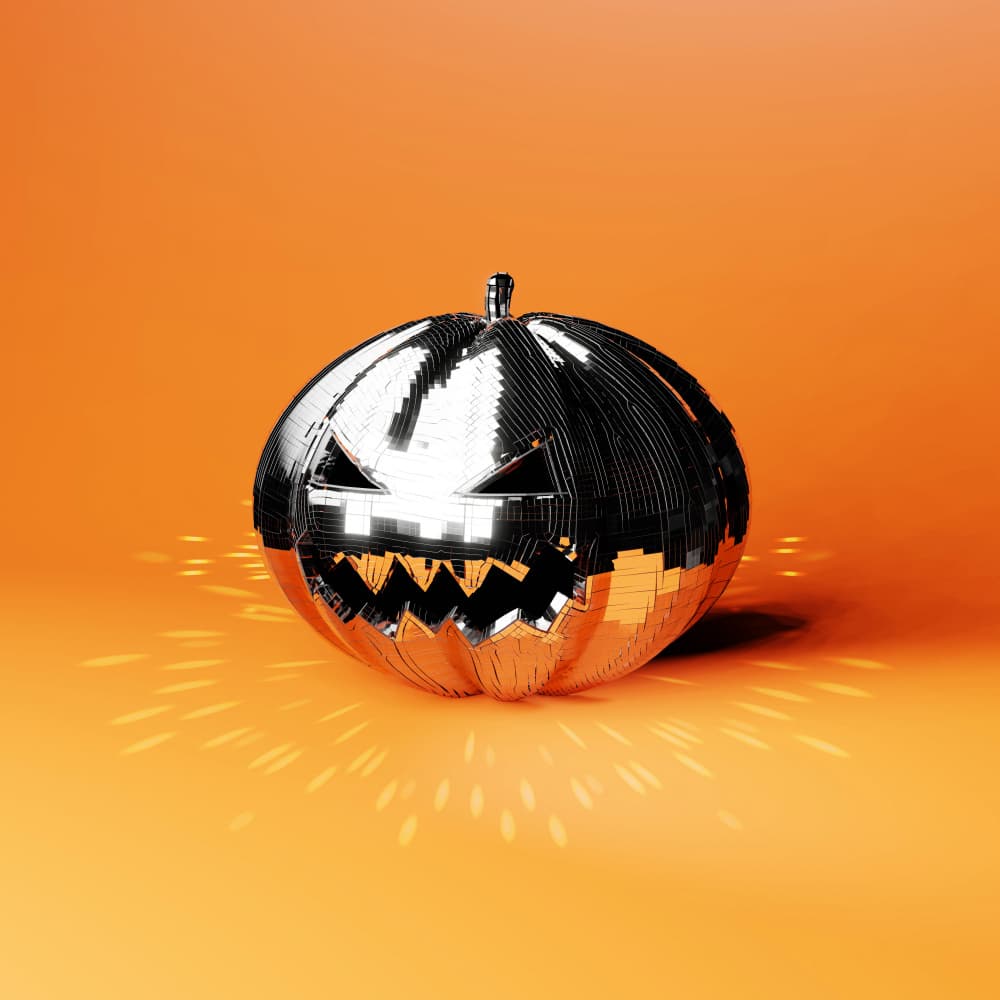 Disco Halloween Pumpkin by Artem Pozdniakov — canvas wall art