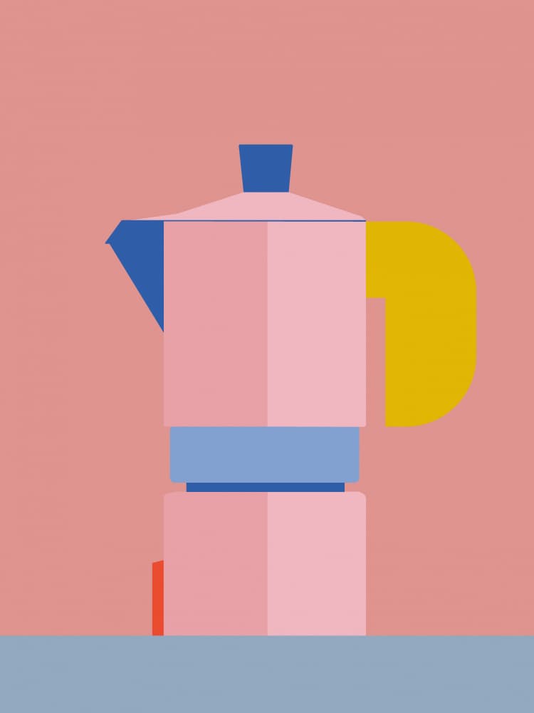 Pink Moka Pot by DARIA IVANOVNA — canvas wall art