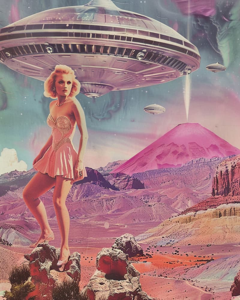 Glamour on a Pink Planet by Samantha Hearn — canvas wall art