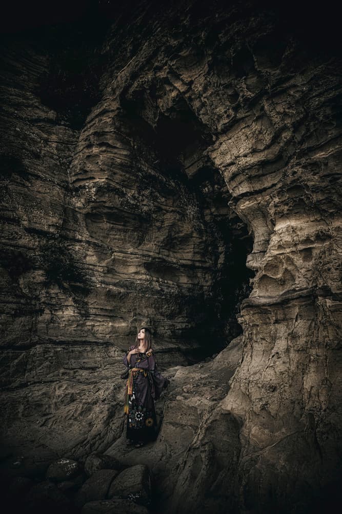Mystic Woman in Cave by KOIKI — canvas wall art