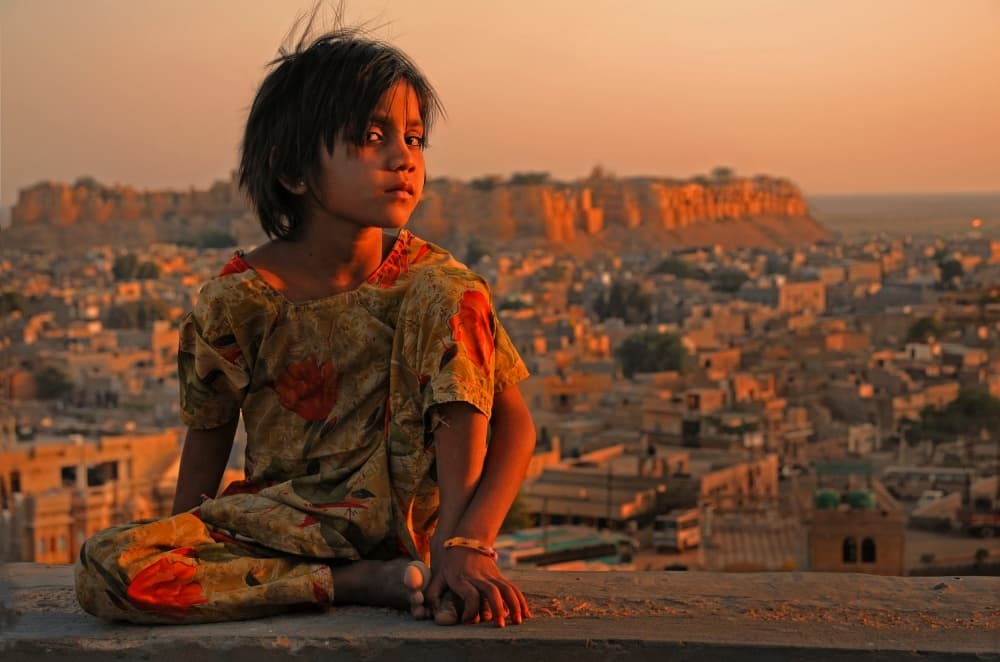 Golden City Child by Lou Urlings — canvas wall art