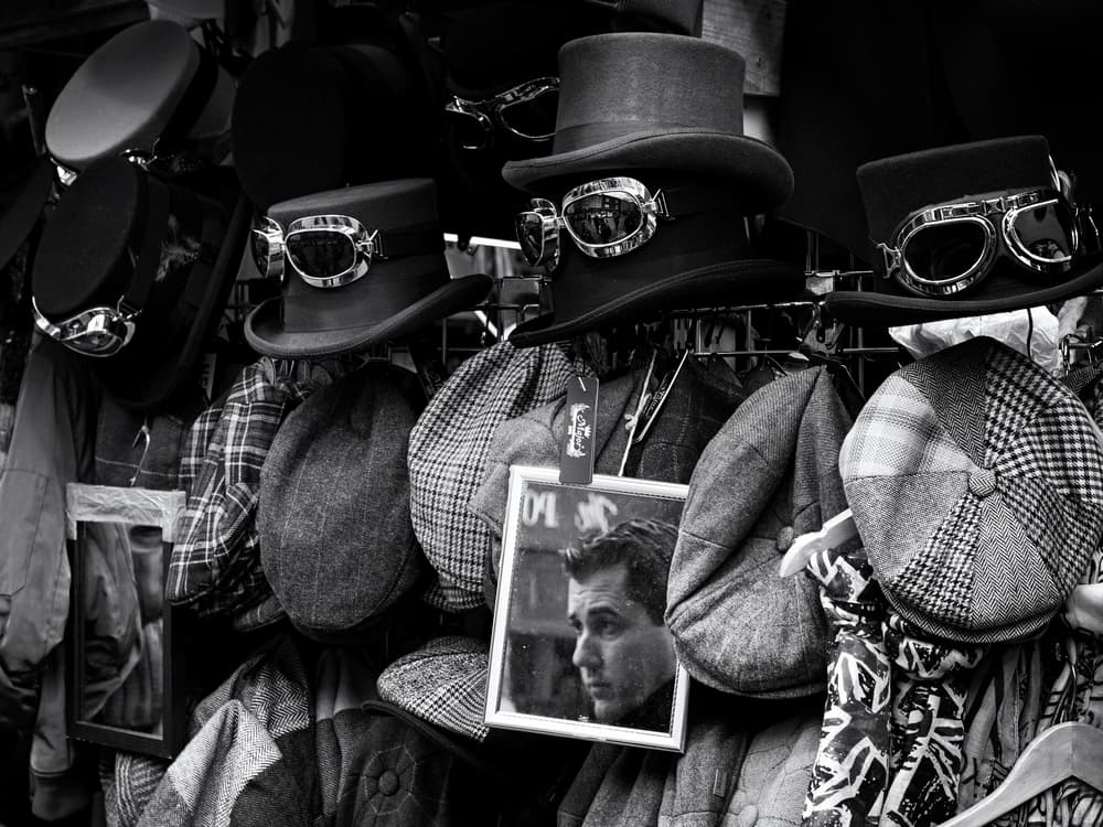 Vintage Hats and Goggles by Carlos Costa — canvas wall art