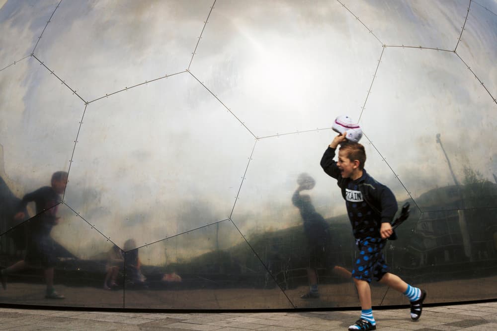 Joyful Boy Reflection by Jef Flour — canvas wall art