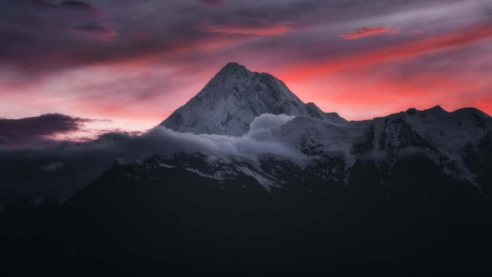 Dramatic Mountain Sunset by Yuan Cui — canvas wall art