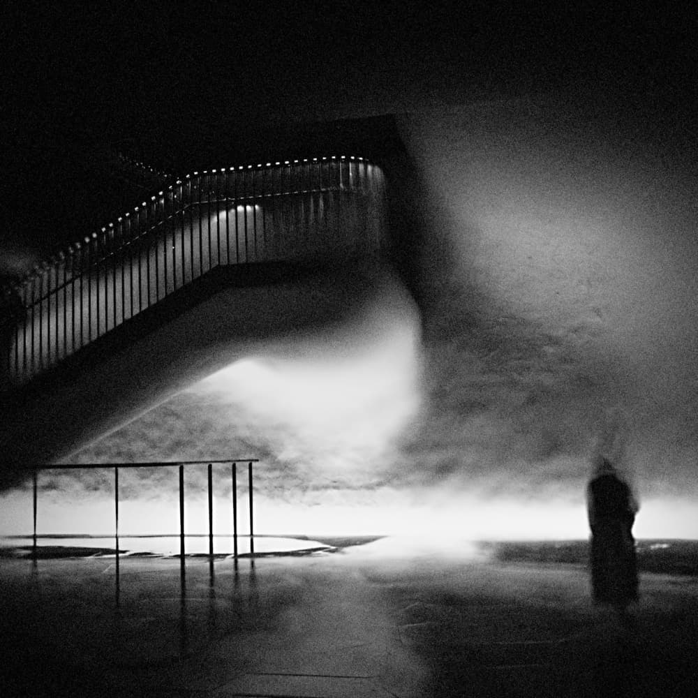 Foggy Staircase Figure by Teruhiko Tsuchida — canvas wall art