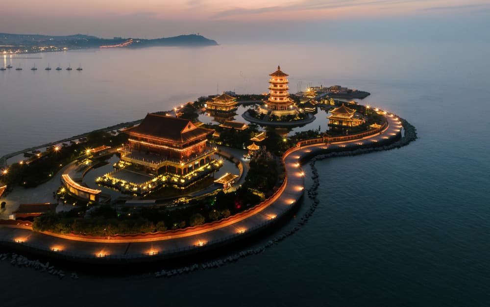 Grand Pagoda Evening Glow by Wei (David) Dai — canvas wall art