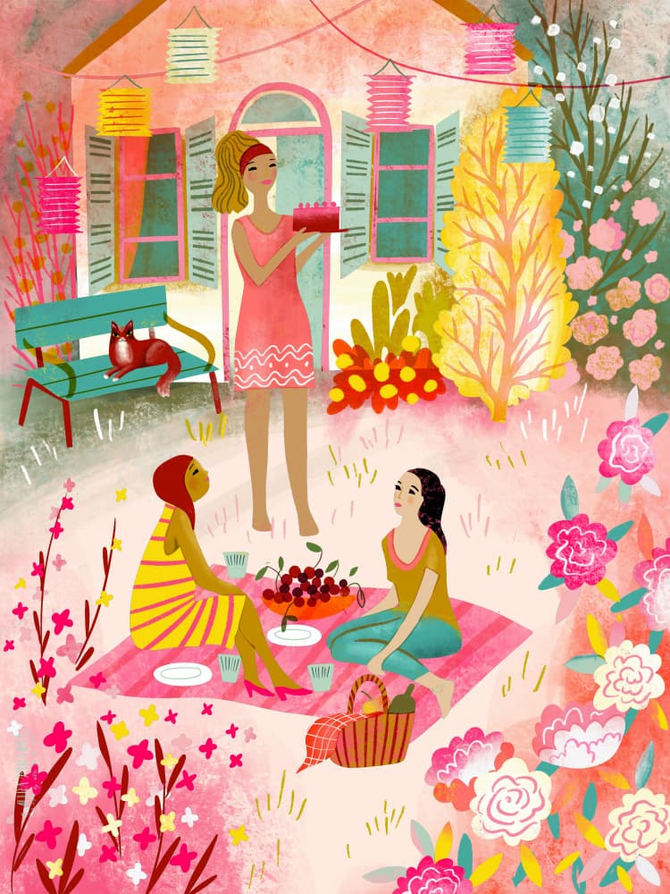 Happy Garden Celebration by uta krogmann — canvas wall art