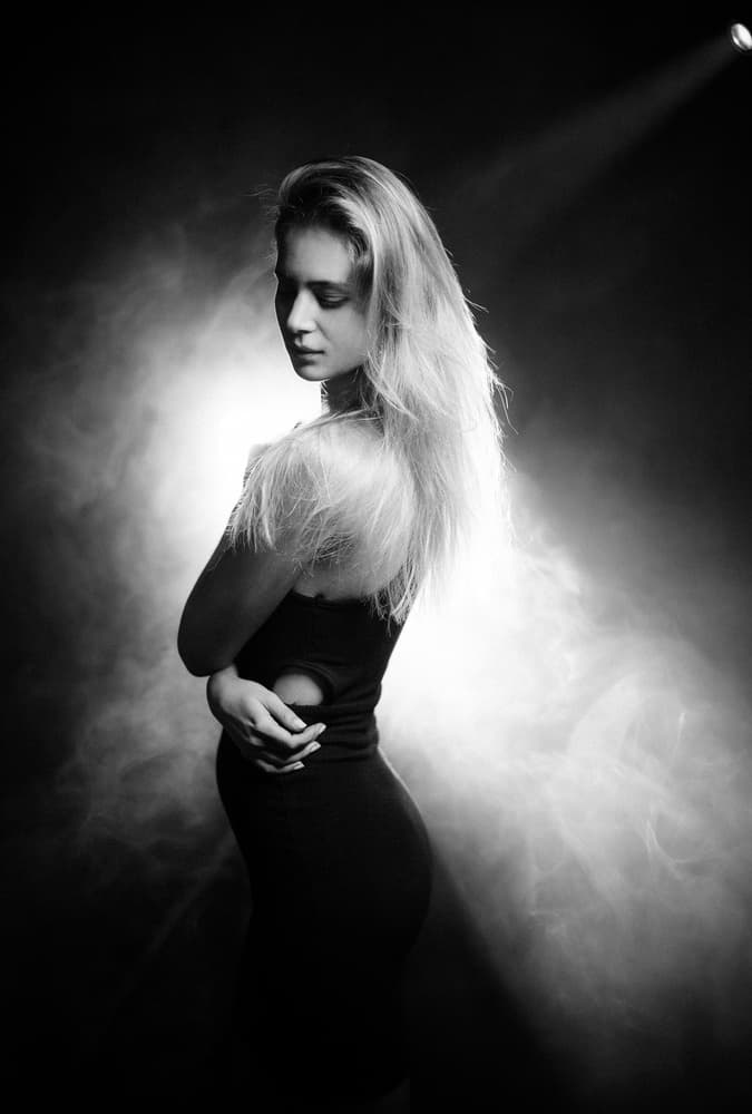 Blonde In Smoke by Artem Vasilenko — canvas wall art