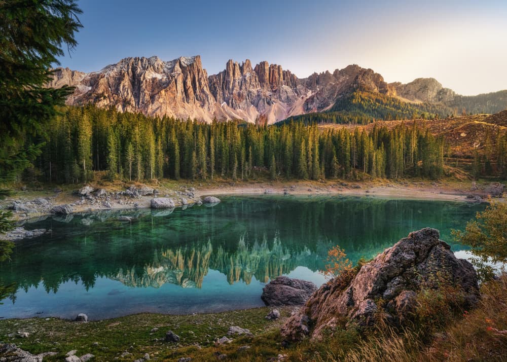 Serene Alpine Lake Reflection by Antoni Figueras — canvas wall art