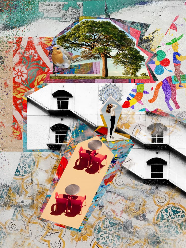 Eclectic Dreamscape Collage by Pelin Atilla — canvas wall art