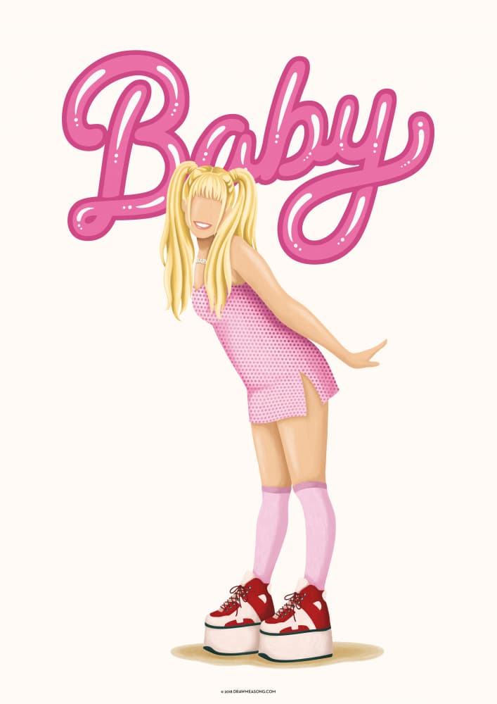 Baby Pigtails Fashion by Nour Tohme — canvas wall art