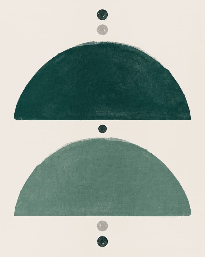 Green Geometric Balance by Ema Paraschiv — canvas wall art