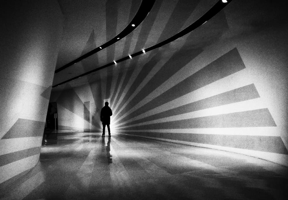 Solitary Figure Light Path by Mi Young Choi — canvas wall art