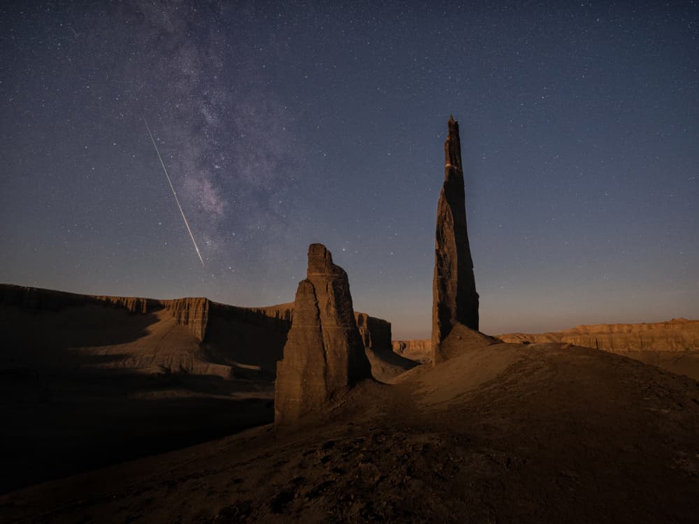 Milky Way Desert Spires by April Xie — canvas wall art
