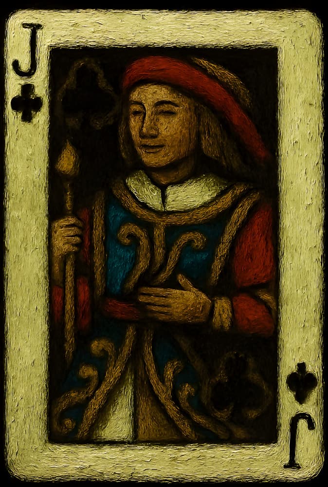 Medieval Jack of Clubs by HUGO — canvas wall art