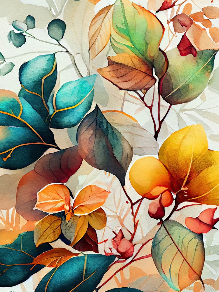 Vibrant Botanical Watercolor by Justyna Jaszke — canvas wall art