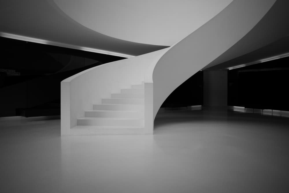 Minimalist Curved Staircase by Luis Borges Alves — canvas wall art