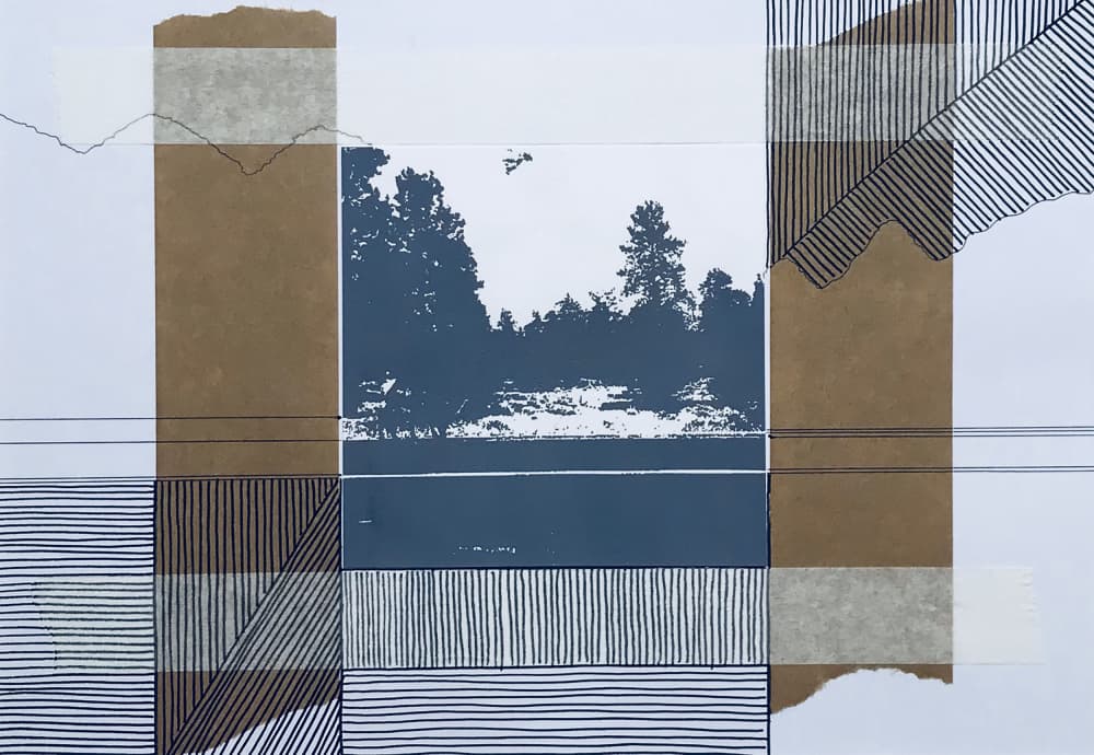 Abstract Lake Collage by kellymariesmith — canvas wall art