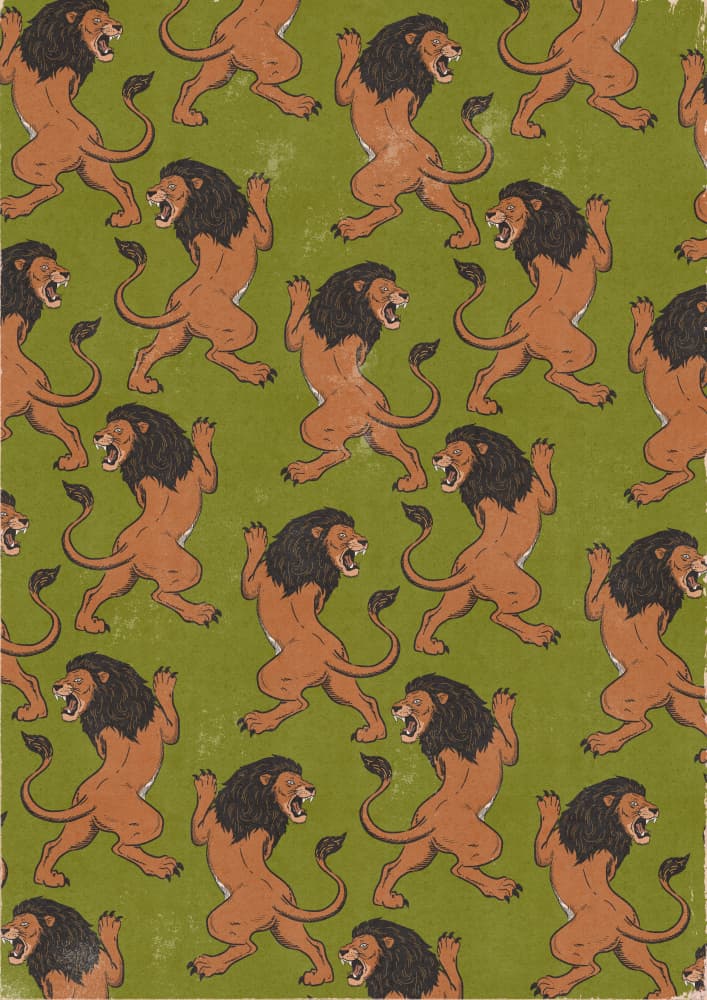 Roaring Lion Pattern by Nicholas — canvas wall art