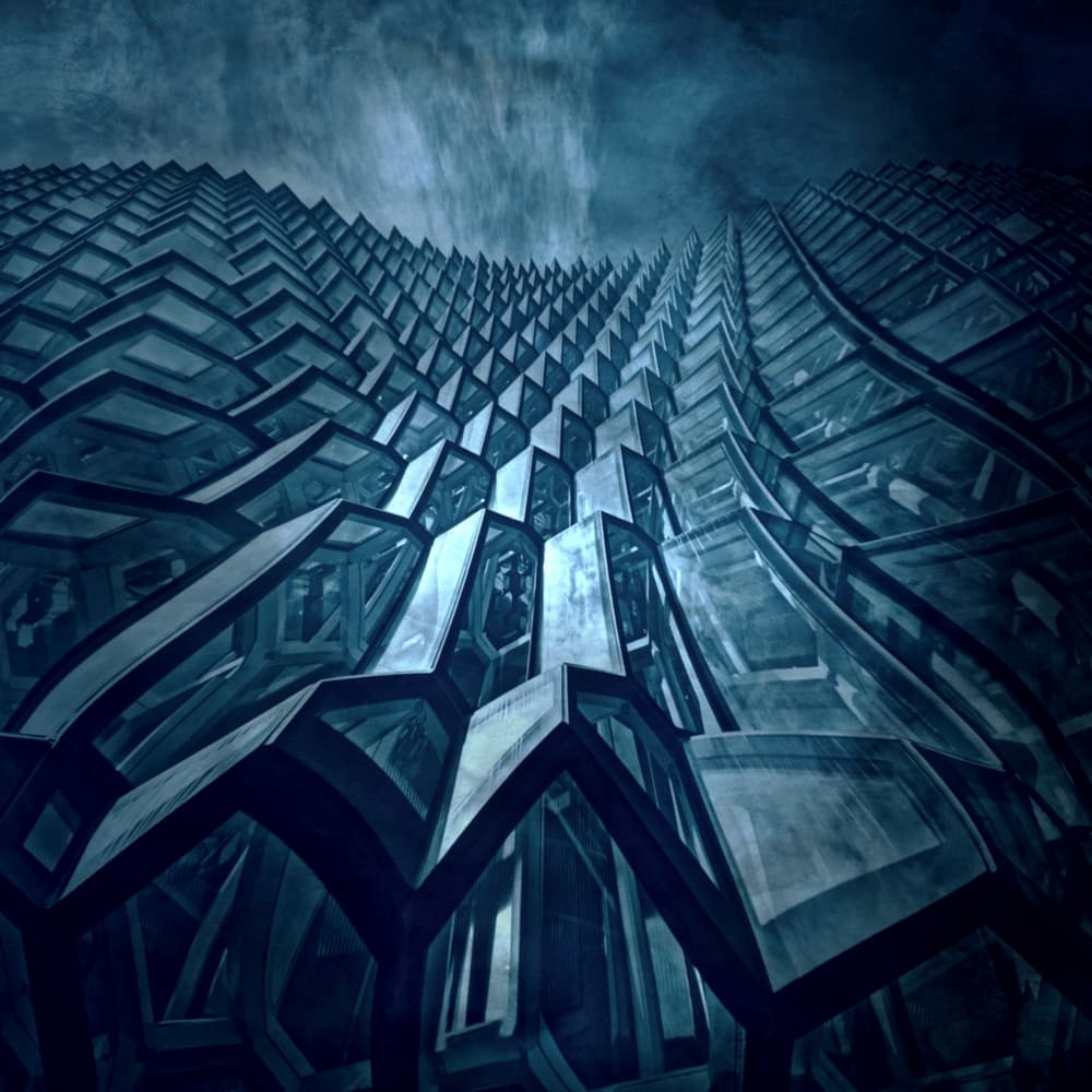 Geometric Building Sky by Robert Fabrowski — canvas wall art