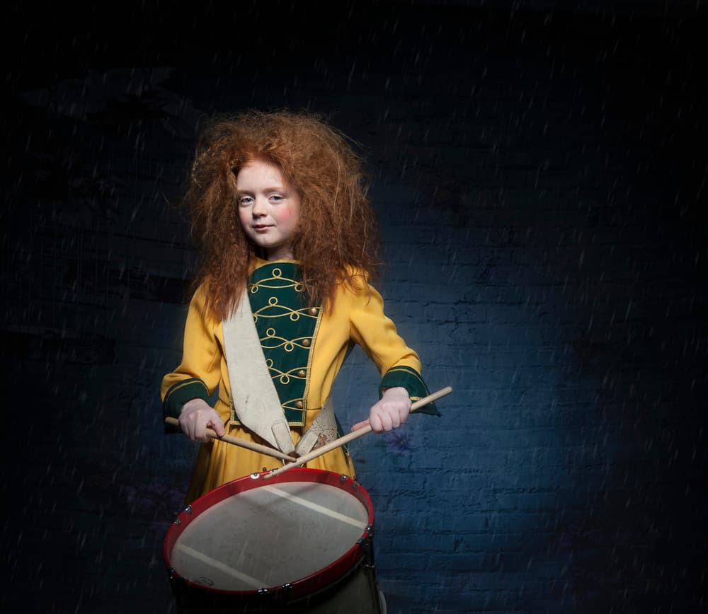 Redhead Drummer Girl by Monika Vanhercke — canvas wall art