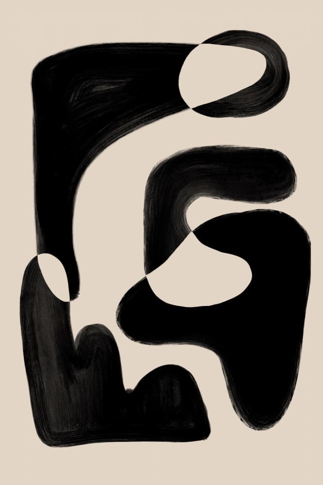 Monochrome Organic Abstract by Melloi Art Prints — canvas wall art