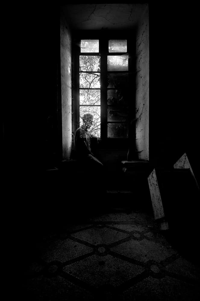 Gothic Window Silhouette by Carlo Ferrara — canvas wall art