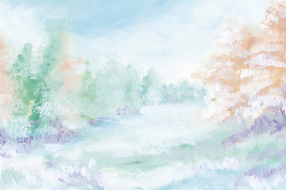 Serene Pastel Landscape by Rosana Laiz Blursbyai — canvas wall art