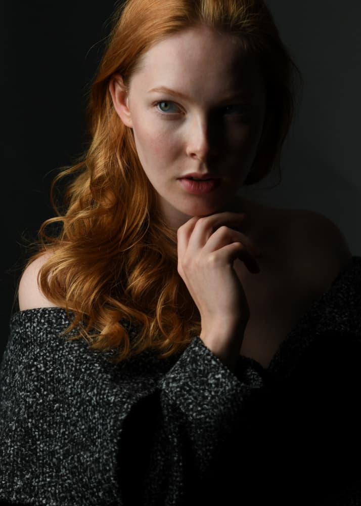 Captivating Redhead Gaze by Yoram GIL — canvas wall art