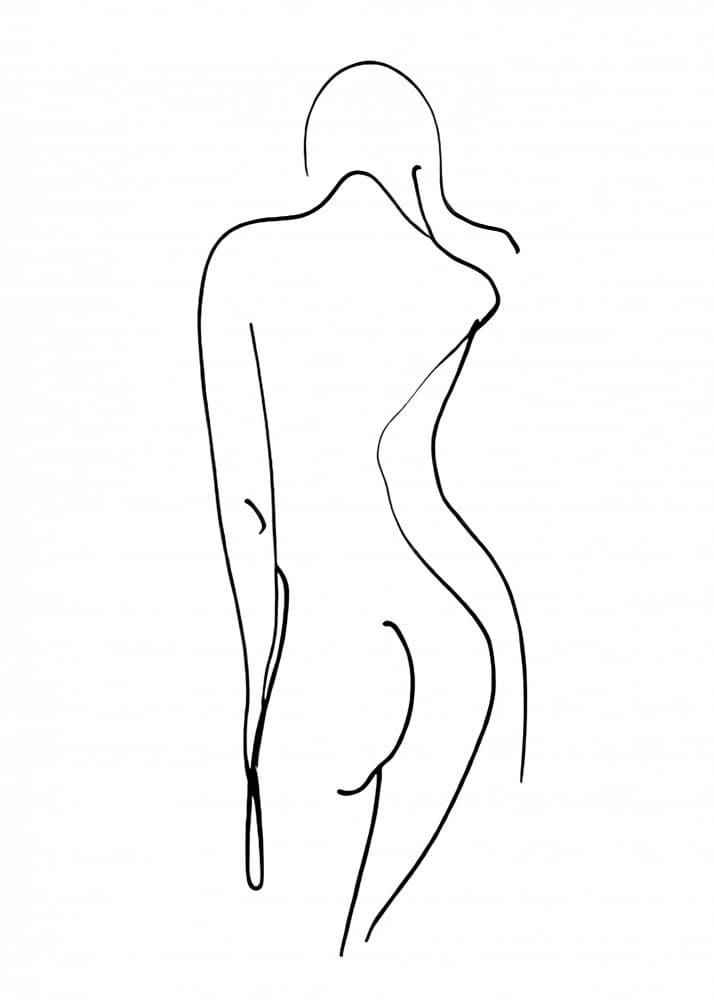 Graceful Back Pose by The Printable Studio — canvas wall art