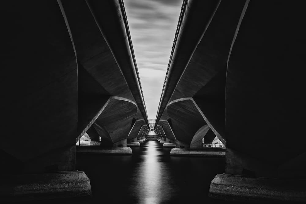 Symmetrical Bridge Underside by Andi Halil — canvas wall art