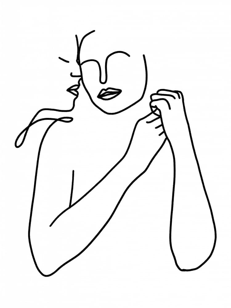 Tender Women's Embrace by Uma Gokhale — canvas wall art