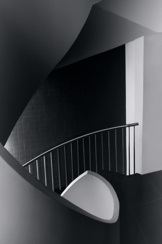 Elegant Curved Staircase by Olavo Azevedo — canvas wall art
