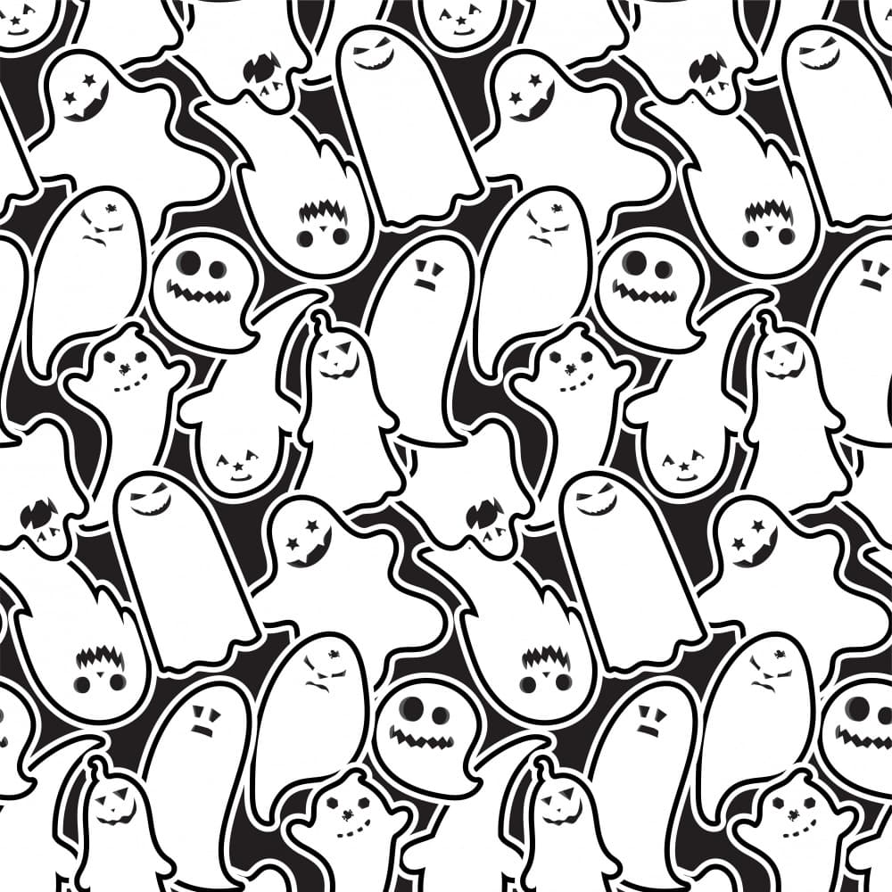 Spooky Ghost Pattern by Marika Barsrsind β canvas wall art